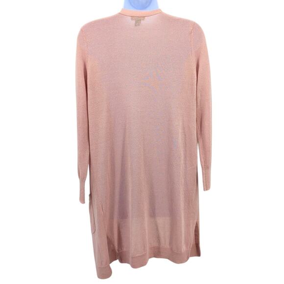 Halogen Sweater Womens XS Pink Linen Sheer Feminine Balletcore Cardigan Pastel - Picture 6 of 9